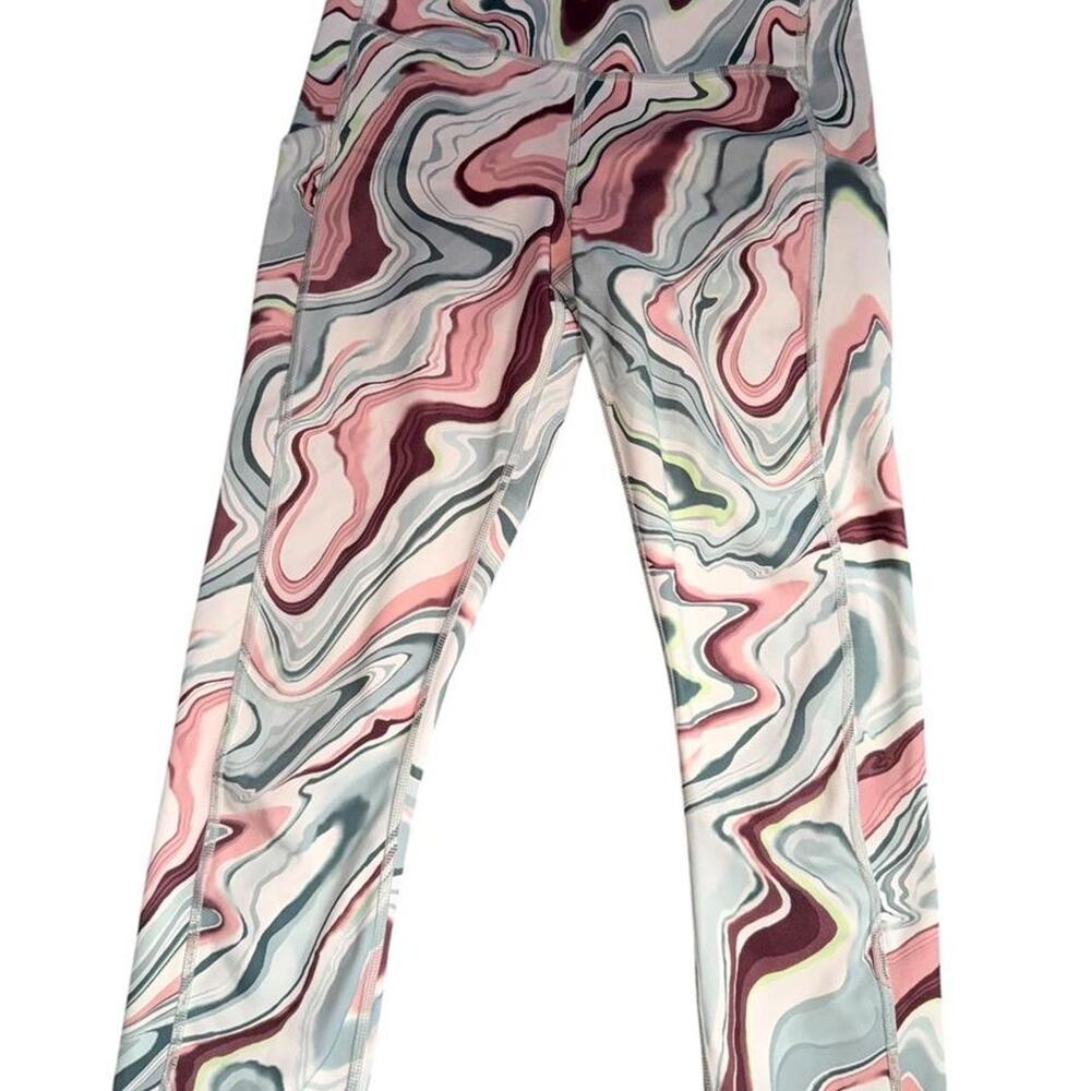 Athleta Multi colored  Leggings Marbled Pattern Size S